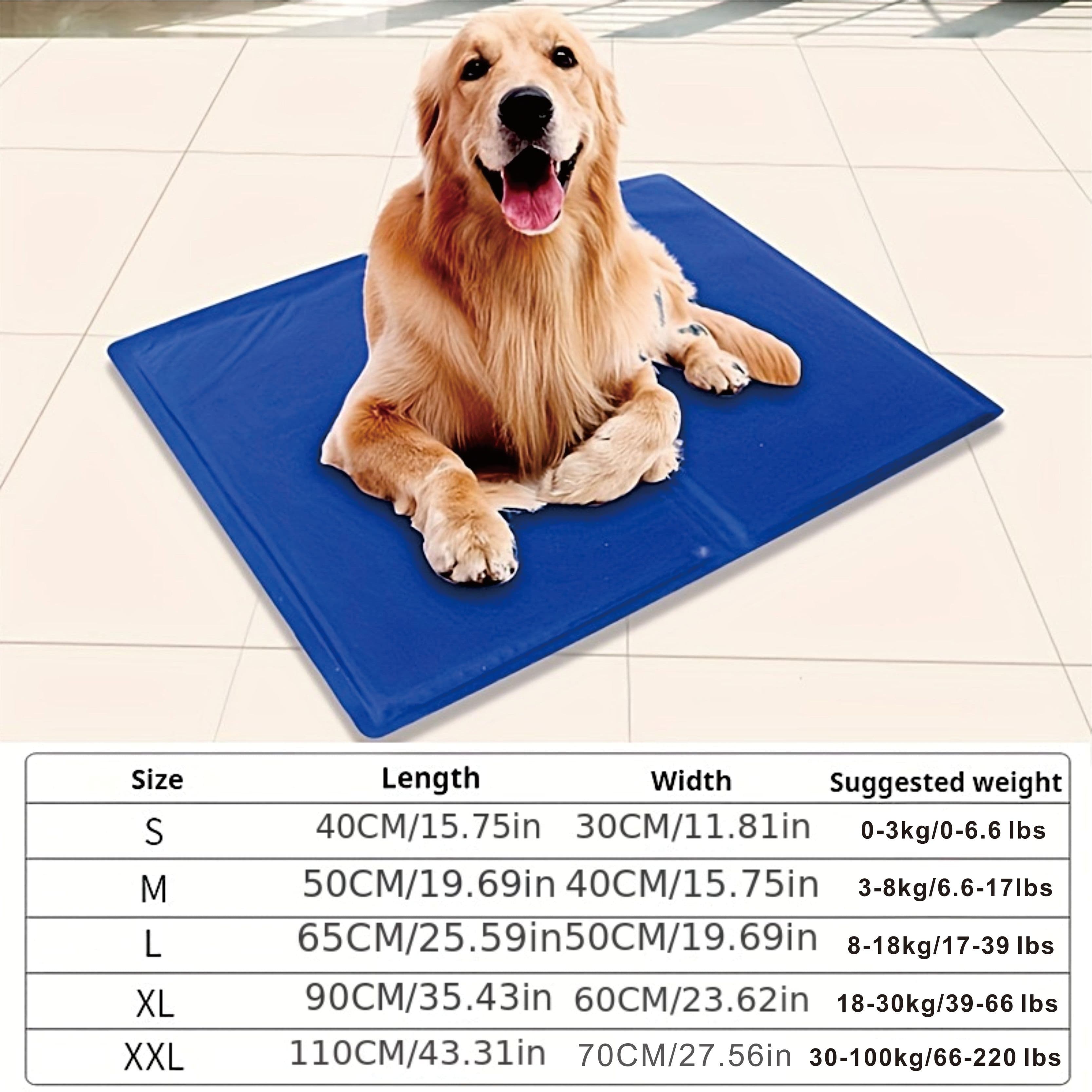 TEMU Ice Pad Dog Cooling Mat, Non-toxic Durable Self-cooling Pad, Suitable For Dog Beds, Crates, And Beds - Striped Memory Foam Design, Fits All Dog Sizes
