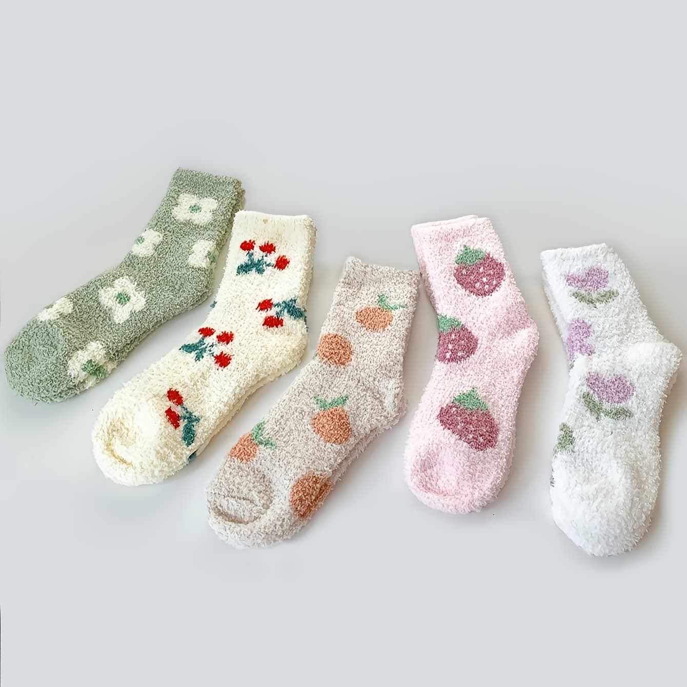 TEMU New Autumn And Winter Set Of 5 Pairs Of Thickened Coral Fleece Warm And Soft Comfortable Mid-calf Socks For Women