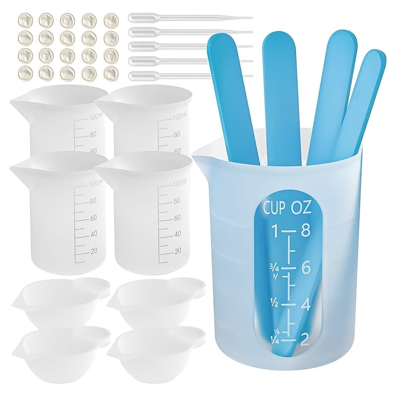 TEMU Silicone Resin Measuring Cup Kit Diy Tools Set Jewelry Casting Tools