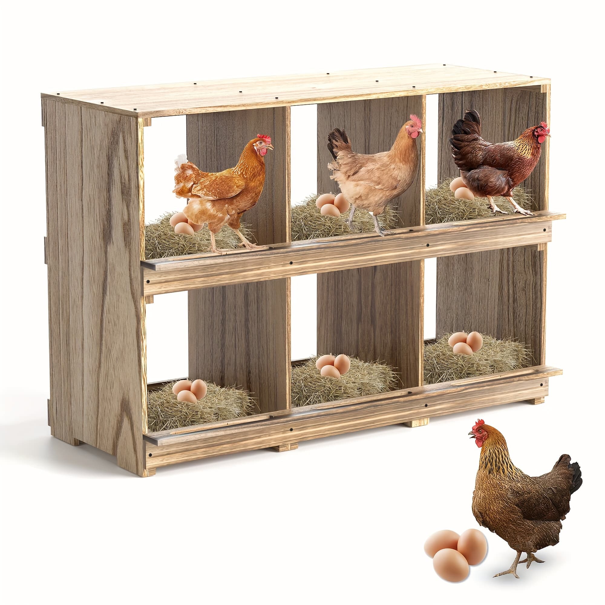 TEMU Chicken Nesting Boxes, Compartment Nest Box Wall Mount For Chickens, Collection