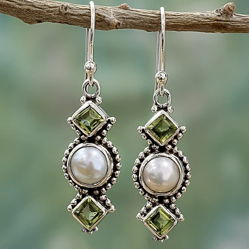 TEMU Vintage Irregular Geometric Drop Earrings Boho Style Hook Earrings