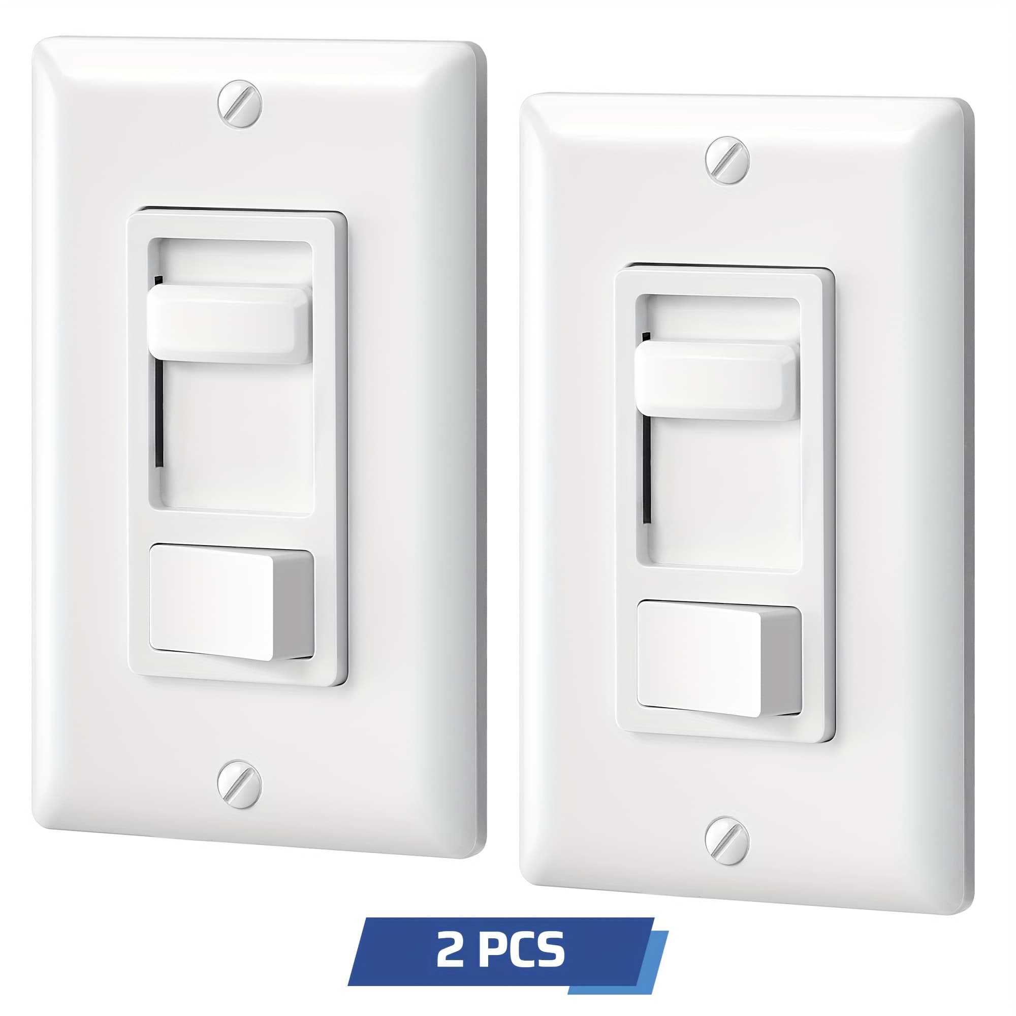 TEMU 2-pack, Light Dimmer Switch, Compatible With Incandescent/halogen (600w) & Cfl/led (150w), Single Pole Or 3-way Dimmer Switch For Smooth Brightness Control,
