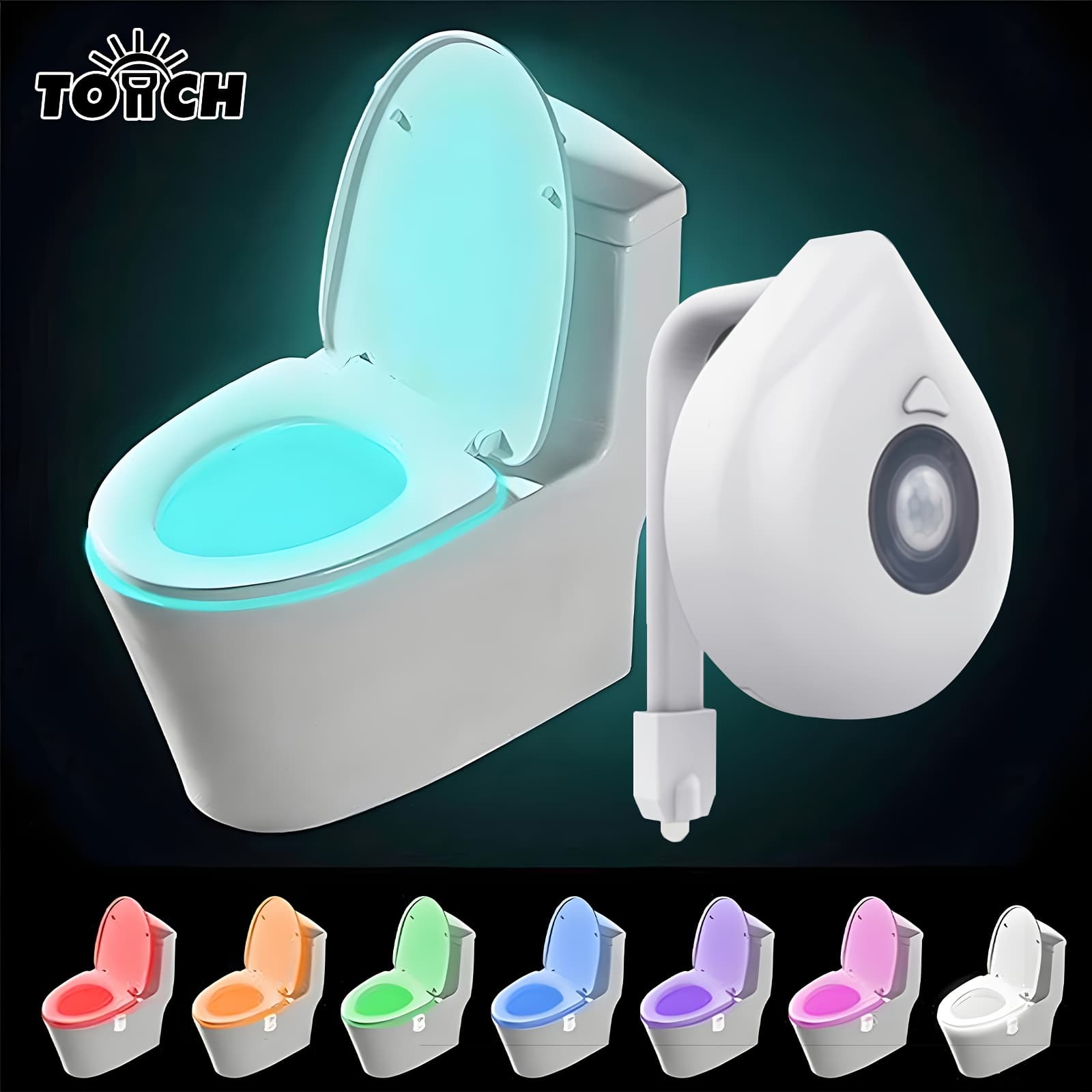 TEMU Motion Sensor Light Wireless Led Night Light Rgb Lamp Toilet Bathroom Atmosphere Light Colorful Sensor Led Night Lights