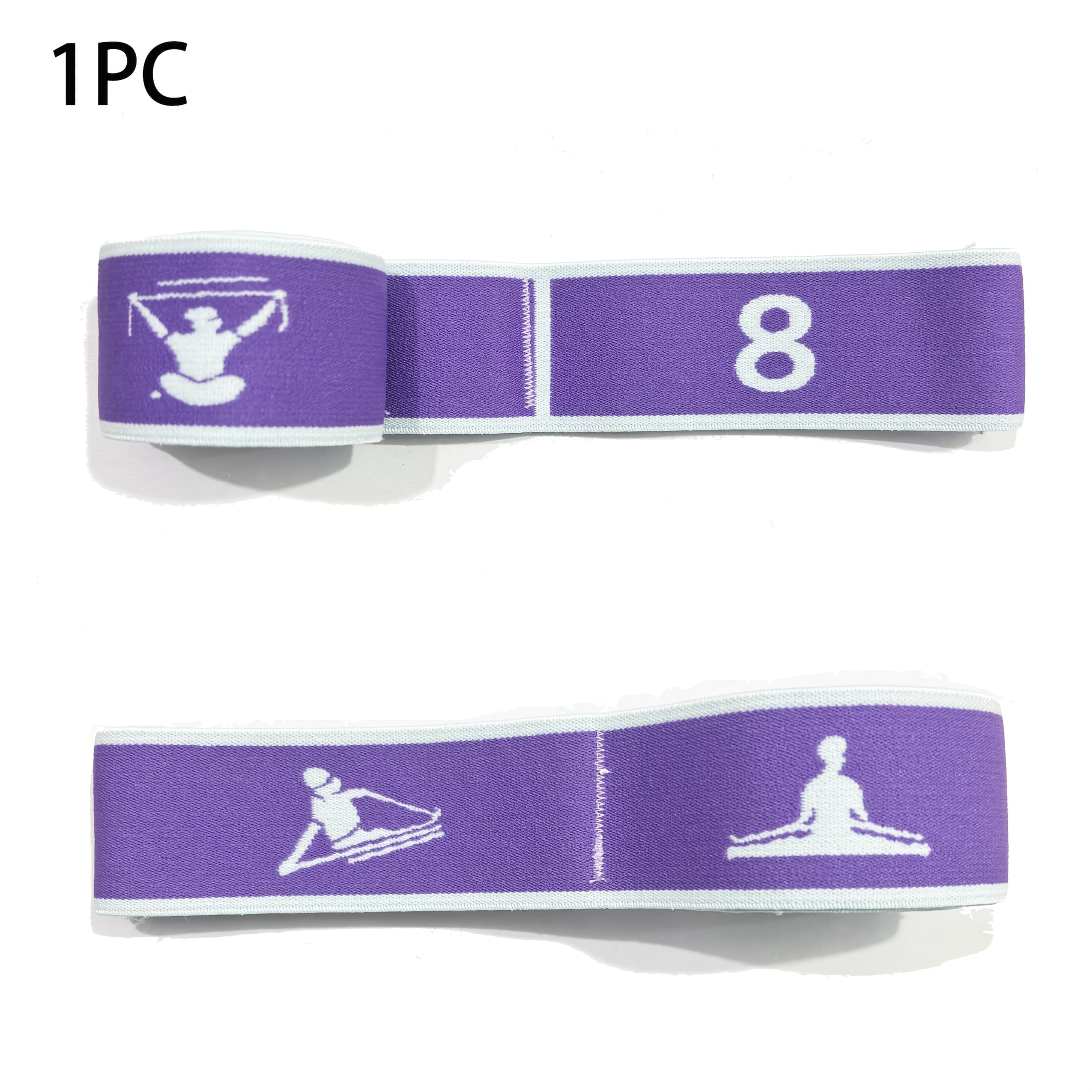 TEMU 7-color Yoga Stretching Band | Pilates , Flexible, Stackable, Medium Tension Level, Ideal For Dance, Yoga, Pilates, Gymnastics, Fitness, Nylon Material.