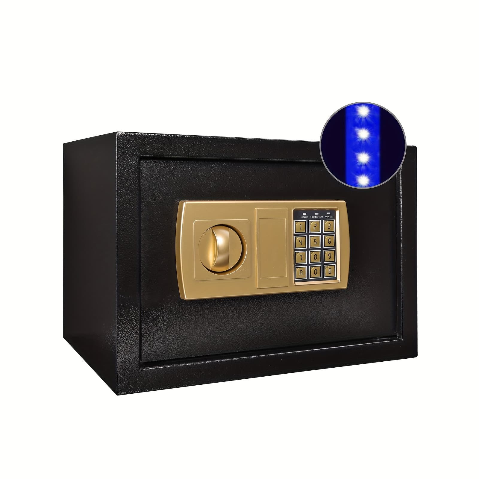 TEMU 0.6 Cubic Safe Box With Electronic Keypad, Removable Shelf, For Jewelry And Documents In Home, Hotel, Or Business, 9.84"d X 13.78"w X 9.84"h