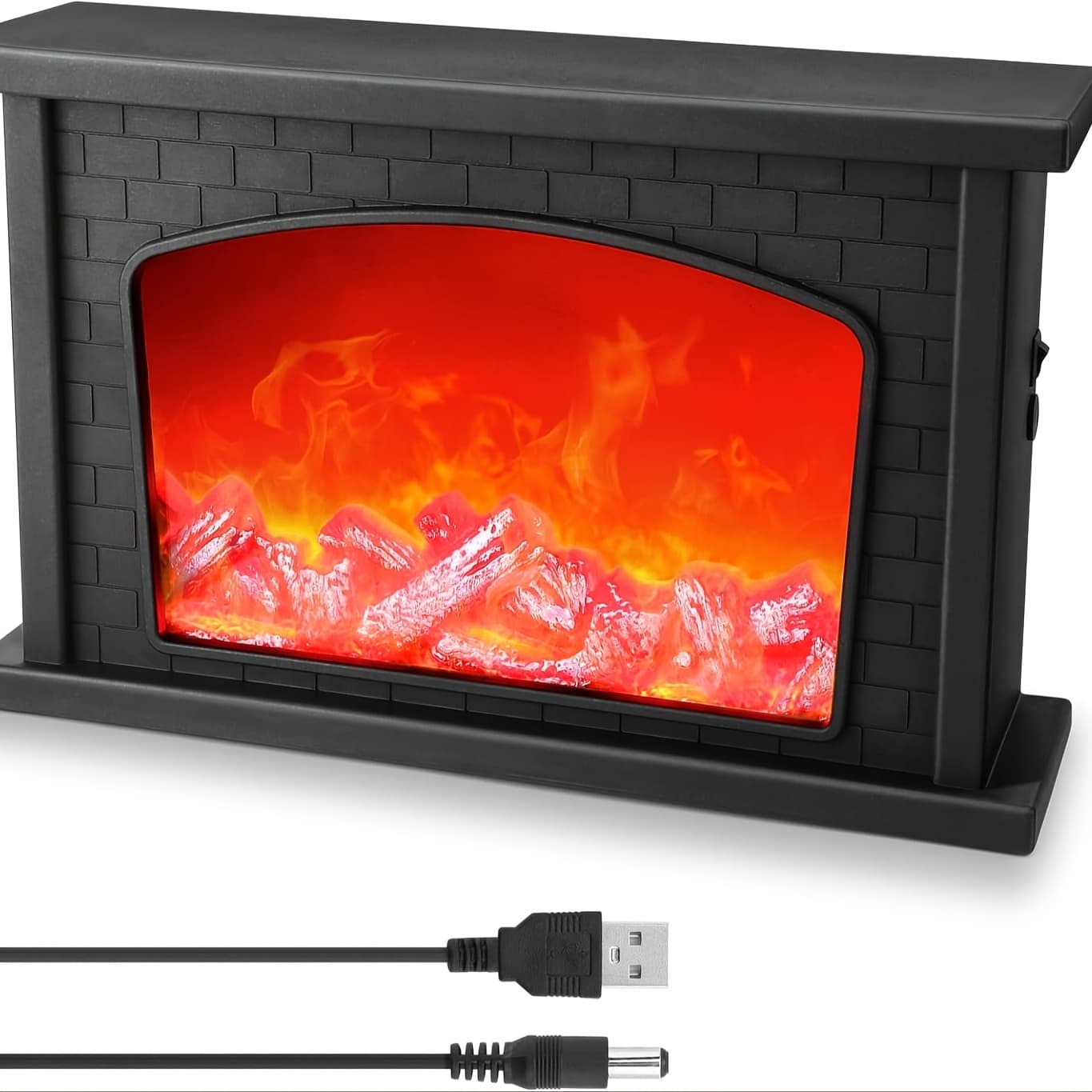 TEMU Style Creative Decorative Fireplace With Simulated Charcoal Candle Holder And Led Charcoal Flame Atmosphere Lamp