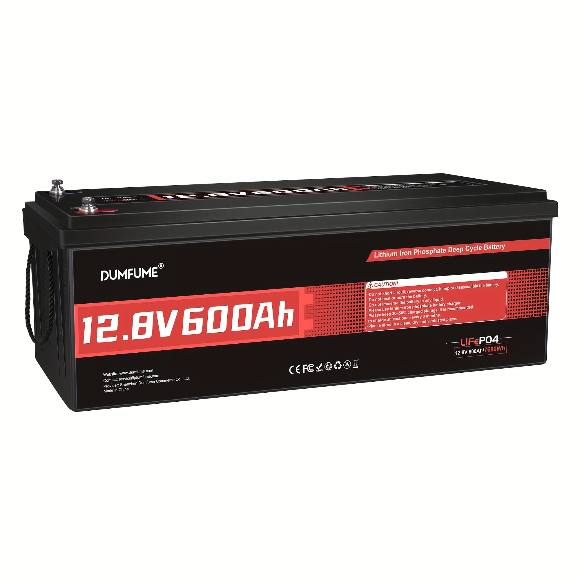TEMU 12v 600ah Lifepo4 Battery With Built-in Bms, 7680wh , Suitable For Off-grid, Rv, Solar, Marine Rechargeable Lithium Battery