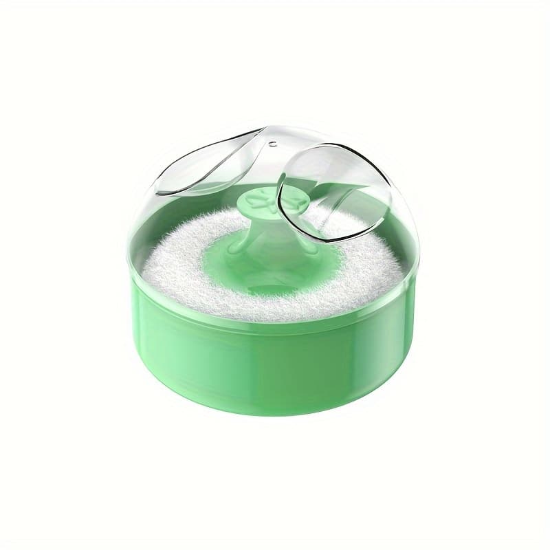 TEMU Ciicii 1pc Portable Refillable After-bath Loose Powder Case, Refillable Cosmetic Jars, Face Body Talcum Make-up Storage Holder Container With Soft Sponge Puff