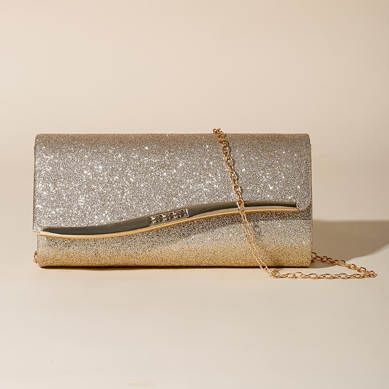 TEMU Style Women's Evening Bag Shimmering Material Premium Niche Crossbody Bag , Perfect For Weddings, Meetings, Banquets, Parties, . Best Gift For Women