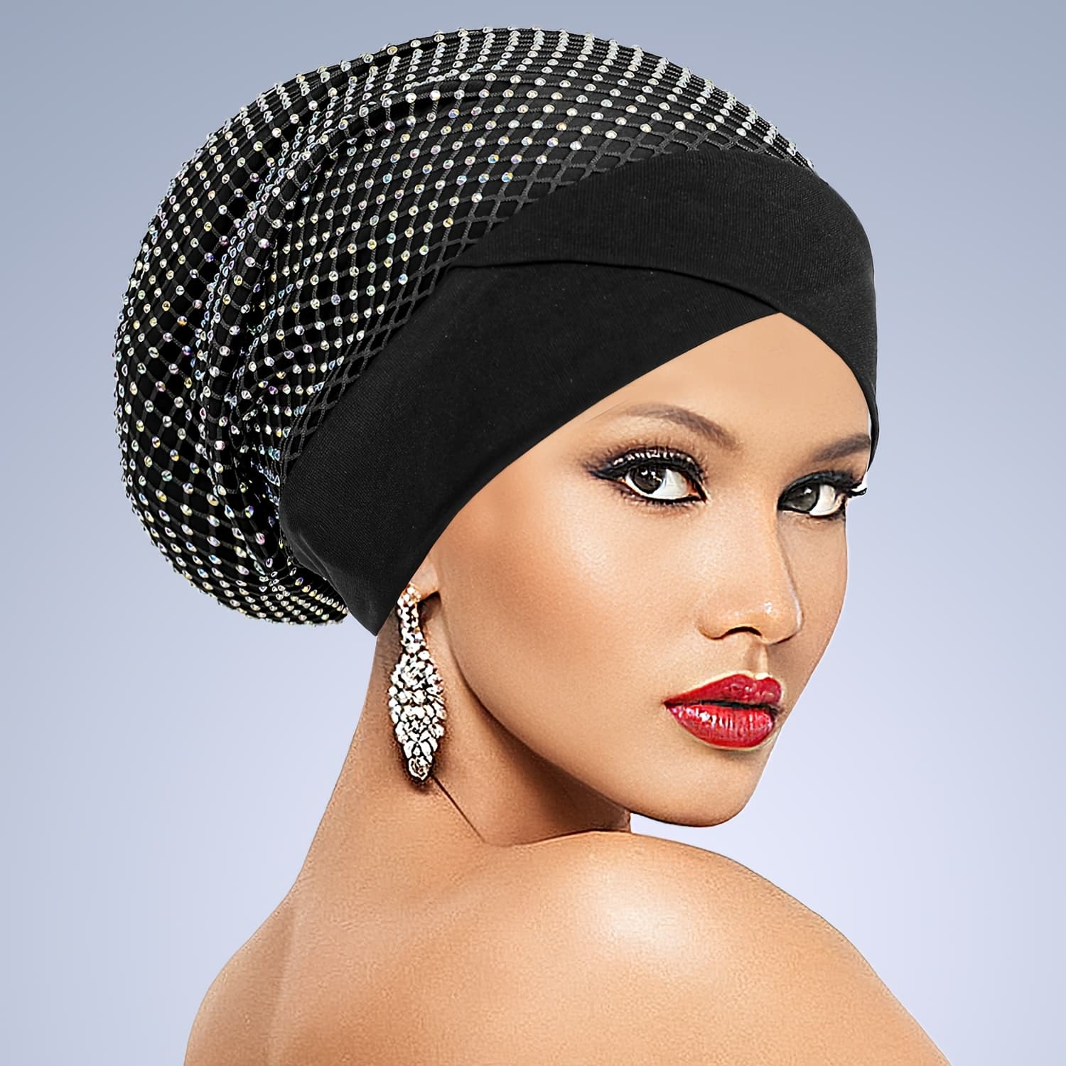 TEMU Women's Turbans Handmade Heavy Duty Hot Stamping Retro Design Fashionable And Elegant Headscarf Hat Suitable For Important Occasions And Daily Use, Used As A Gift