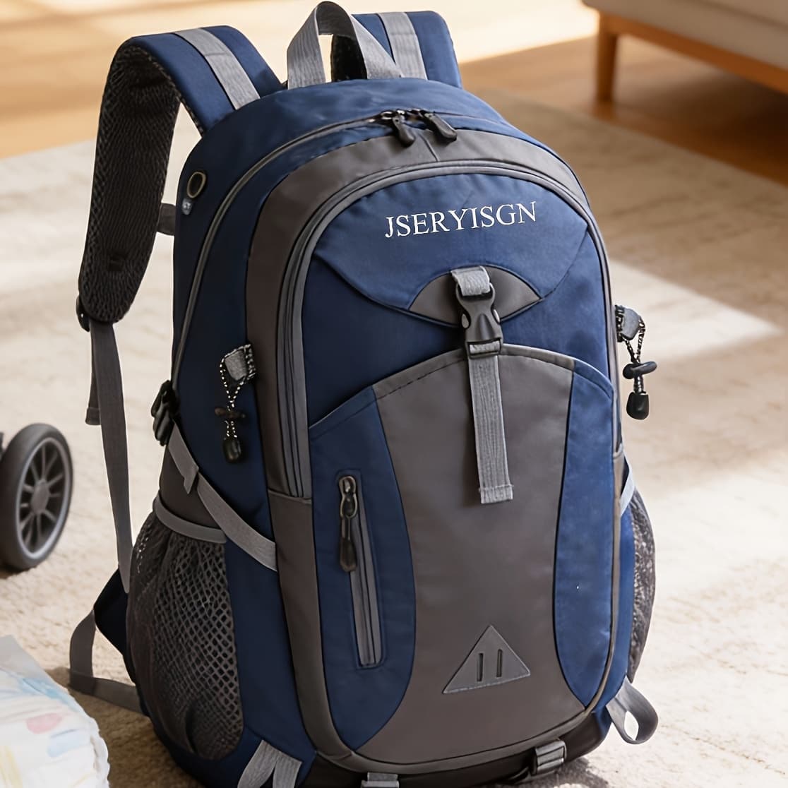 TEMU 1pc 40l Hiking Backpack Lightweight Rucksack For Men And Women Camping Traveling Cycling Large Capacity