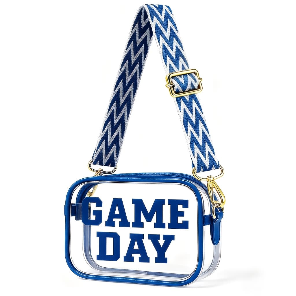 TEMU 2026 New Arrival, Game Day Clear Bag For Stadium Events With Letter Patches Stadium Approved Clear Crossbody Purse For Concerts Sports Events, Perfect For Football Fans