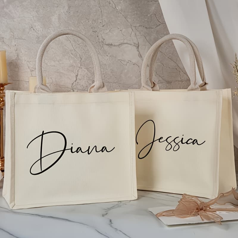TEMU Personalized Bridesmaid Tote Bag, Custom Name Bridesmaid Bag, Custom Bride Tote Bag, Personalized Gift For Halloween/christmas/thanksgiving Day