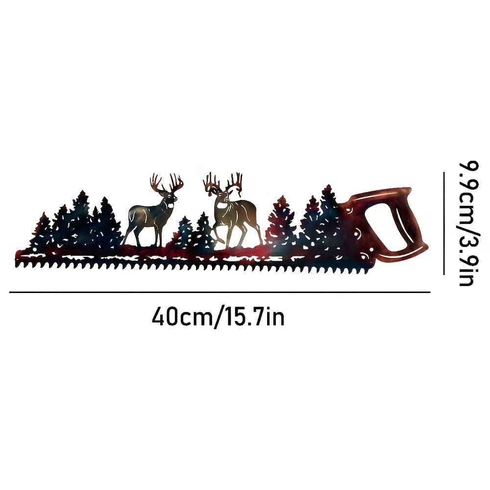 TEMU Wall Sculptures Country Deer Saw Wall Art- For Living Room, Bedroom And Outdoor Decoration, Wall Decoration, For Room Decoration