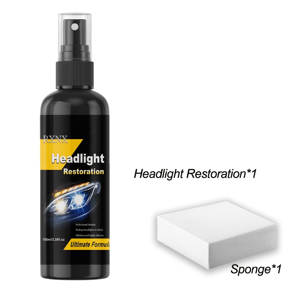 TEMU Headlight Repair Kit, Universal Headlight Renovation Tool, No Polishing Required, Removes Yellowing And Scratches, Restores , Suitable For Headlight Lens Polishing Cleaners Of Vehicle Models