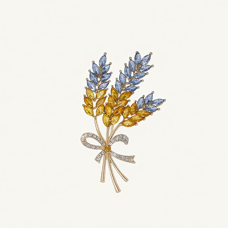 TEMU High-end Wheat Ear Brooch For Women; Delicate And Elegant Pin For Clothing Additions; Small- Sense Brooch
