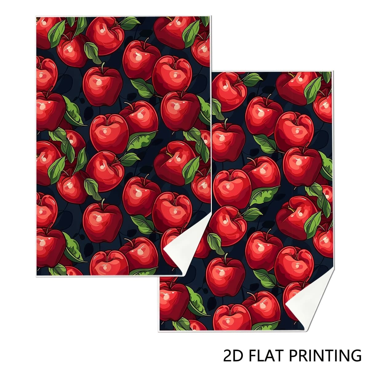 TEMU 2pcs,red On Black Background Kitchen Towels Set,red On Black Background Kitchen Towels,for Farmhouse Bathroom Home Decoration