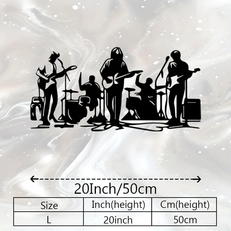 TEMU 1pc Band Metal Wall Art, Band Statue Mural, Music Room, Studio, Bar Decor, Ideal Gift For Music Lovers