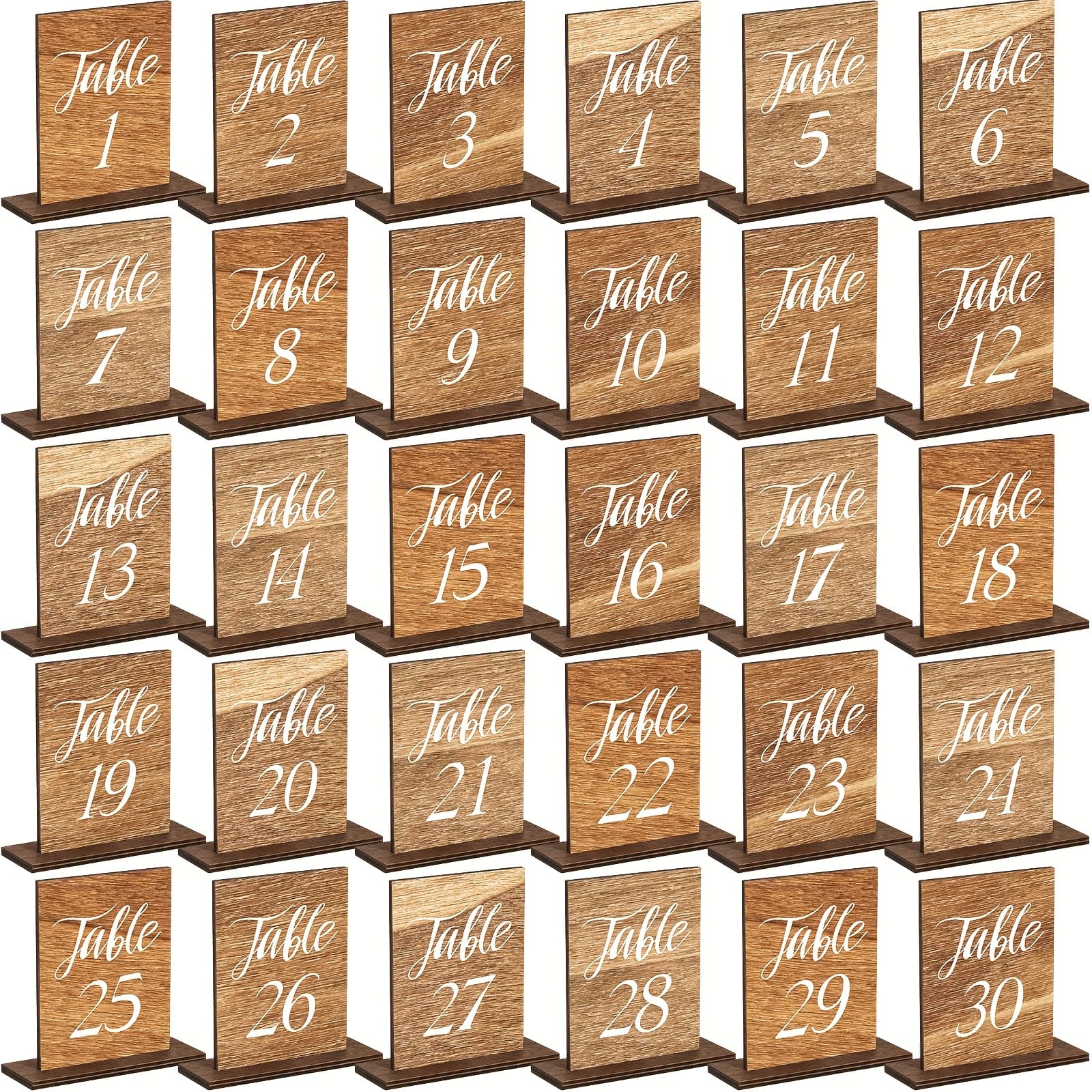 TEMU 30pcs Of Wooden Wedding Table Signs