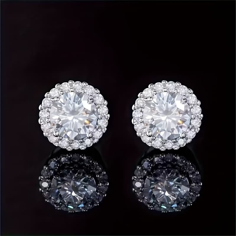 TEMU 2pcs Copper Inlaid Synthetic Synthetic Zircon​​ Neutral Ear Clip, Suitable For Wearing Without Ear Piercings, Birthday Gifts From