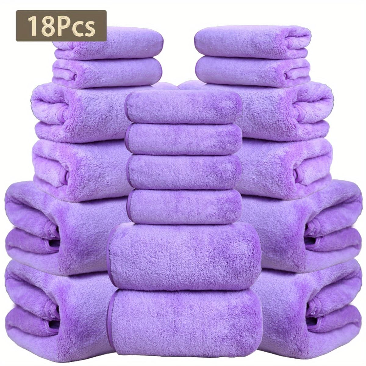 TEMU 18pcs Coral Velvet Towel Bath Towel Set, 4 Bath Towels, 4 Towels, Towels, Suitable For Hotel, Home, Travel, Spa