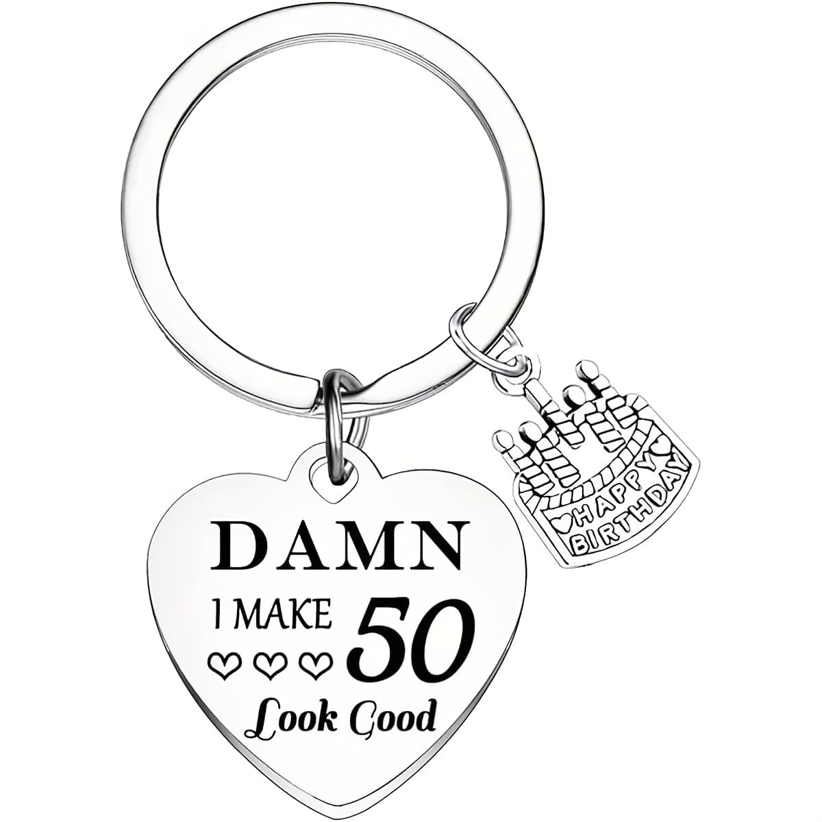 TEMU 50th Birthday Keychain, An Interesting Birthday Gift For Her, 50th Birthday Decoration, A Happy Birthday Gift, Suitable For And Sisters.