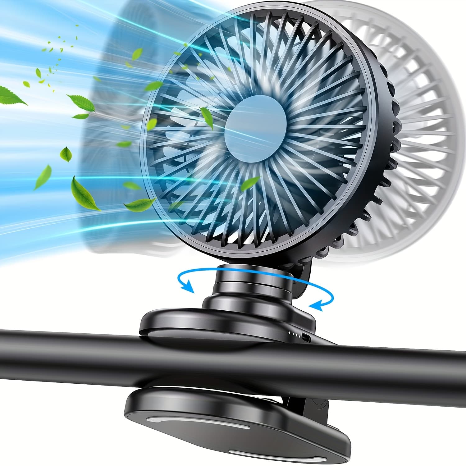 TEMU Portable Clip-on Fan, Auto Oscillating Fan, Small Desk Fan Personal Rechargeable Cooling Fan With Battery Operated, 4 For Home Office Outdoors Camping