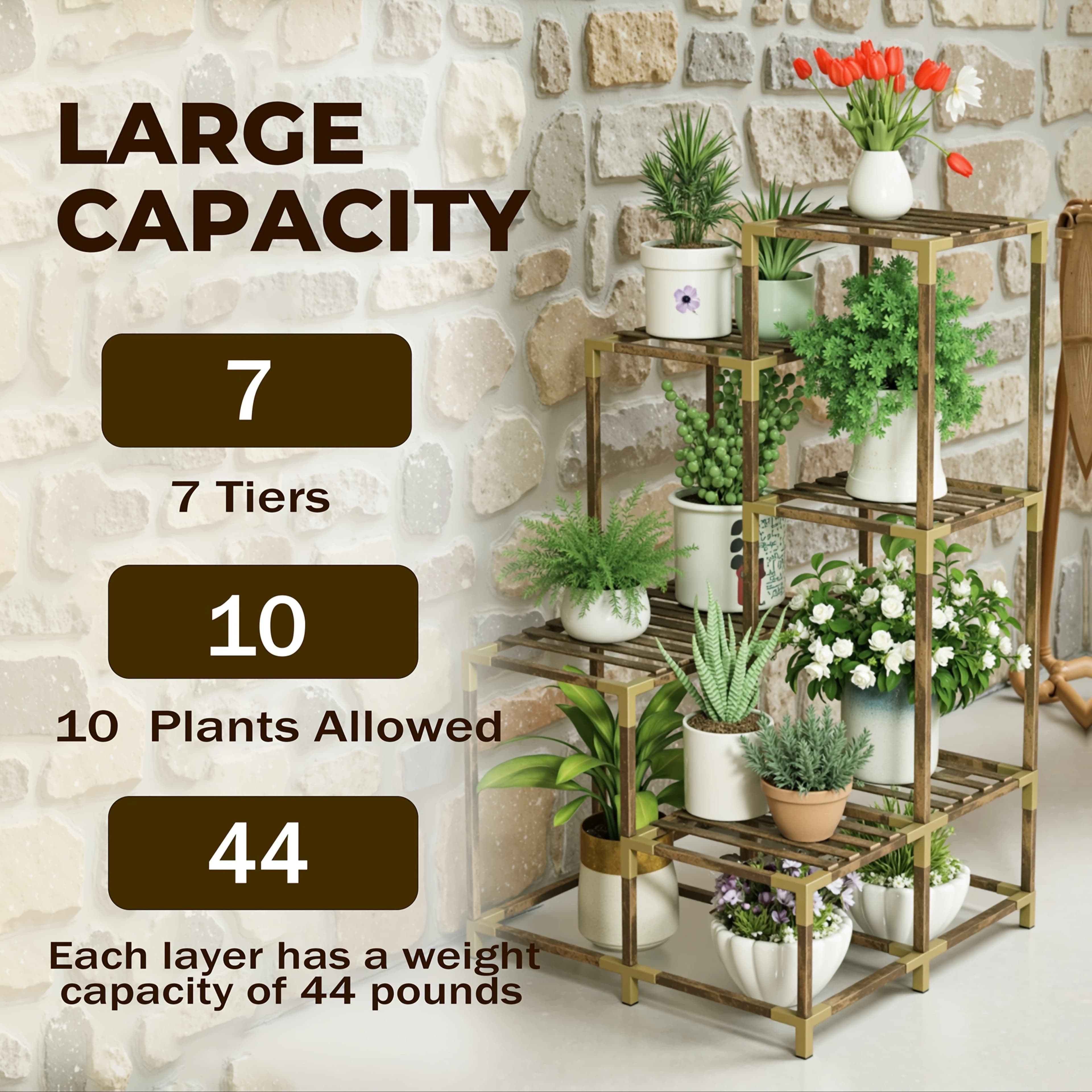 TEMU 7-layer Corner Plant Rack Frame