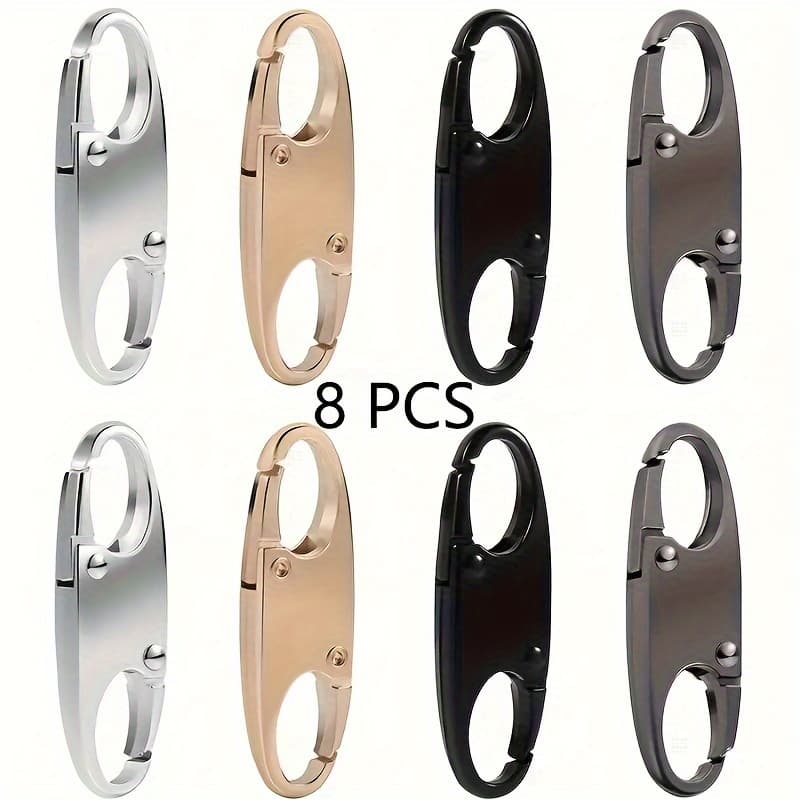 TEMU Anti-theft Zipper Clips, Universal Zipper Heads, Suitable For Suitcases, Metal Handicrafts, Used For Sewing, Weaving, Fishing, Camping, And Outdoor Equipment