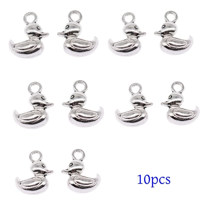 TEMU 10pcs Of Additions Featuring Cute Animal Duck Pendants In A Bohemian Style, Perfect For Fashionable Vintage Handmade Jewelry Like Earrings And Necklaces