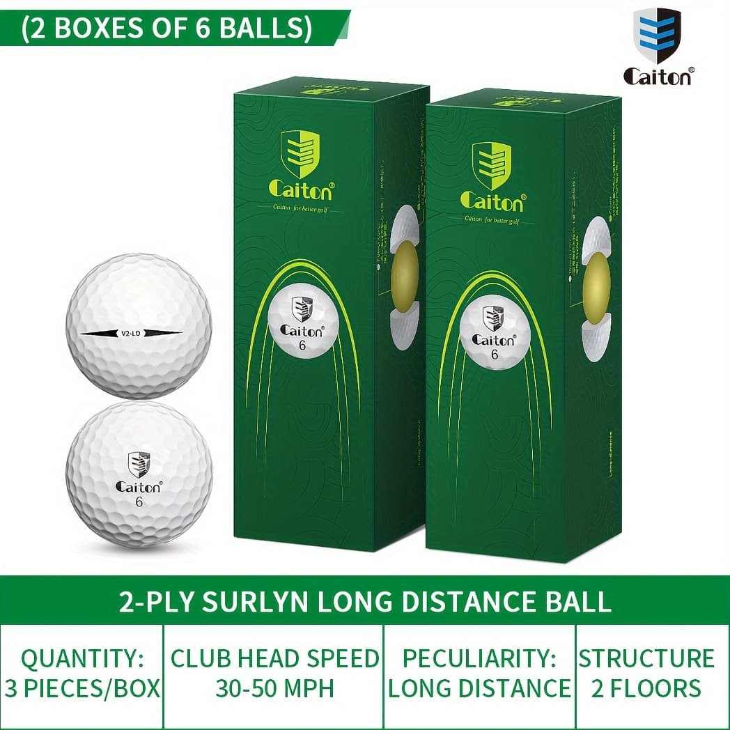 TEMU Professional Golf Balls From Caiton | Multi-layered Structure | Long Distance Flight | Low Rate | | 6/3pcs , Caiton