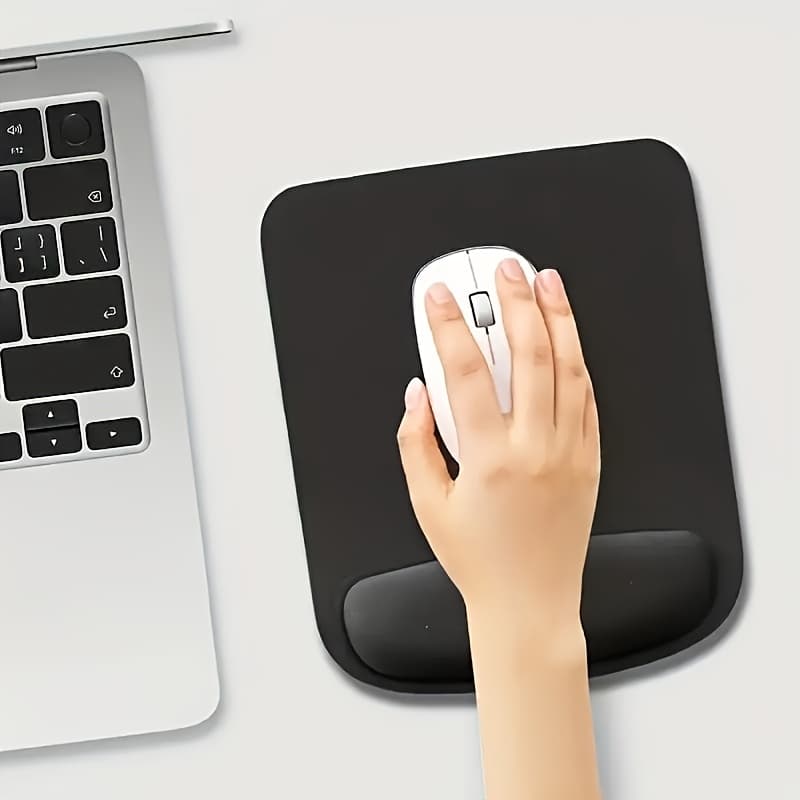 TEMU Ergonomic Eva Mouse Pad With Wrist Support, Non-slip Base, Soft Cushioning Design For , Work And Gaming, Black, | Modern Accessory | Padding, Large Mouse Pad