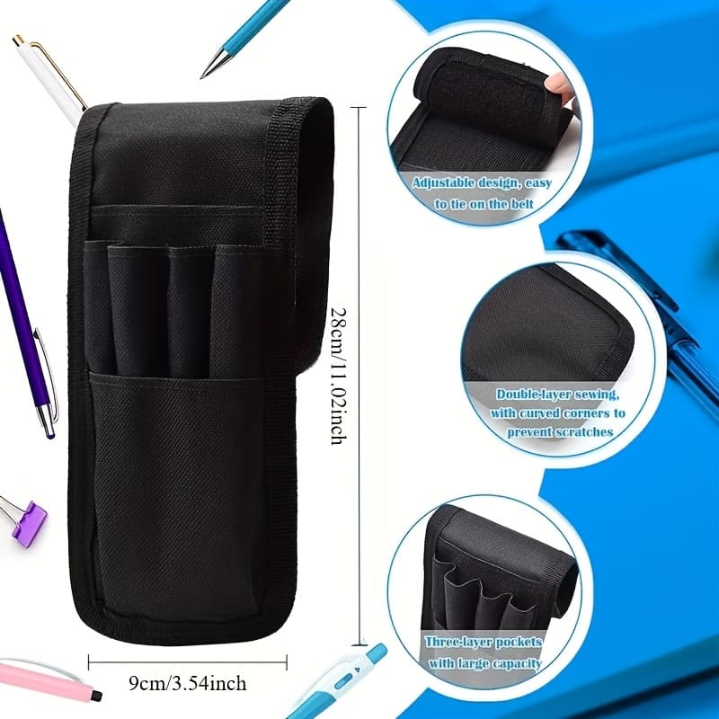 TEMU 1pc/2pcs Belt Pen Holder, Multifunctional Adjustable Tactical Pencil Pouch, Detachable Military Duty Pencil Sleeve Case, Can Hold Pens, Rulers And Scissor