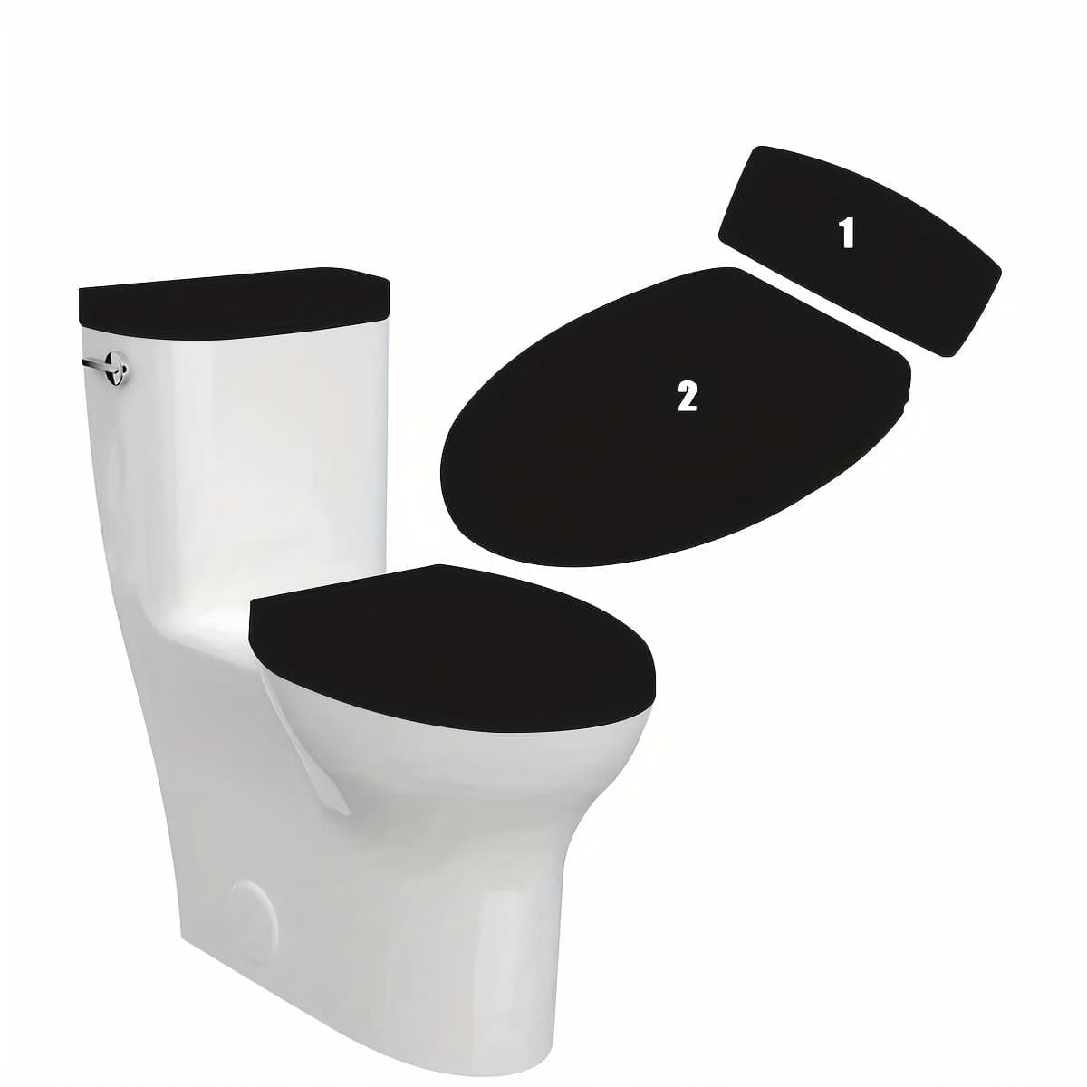 TEMU 2pcs Universal Stretch Fleece Bathroom Toilet Cover, Modern Bedroom Bathroom Use, Pet-friendly