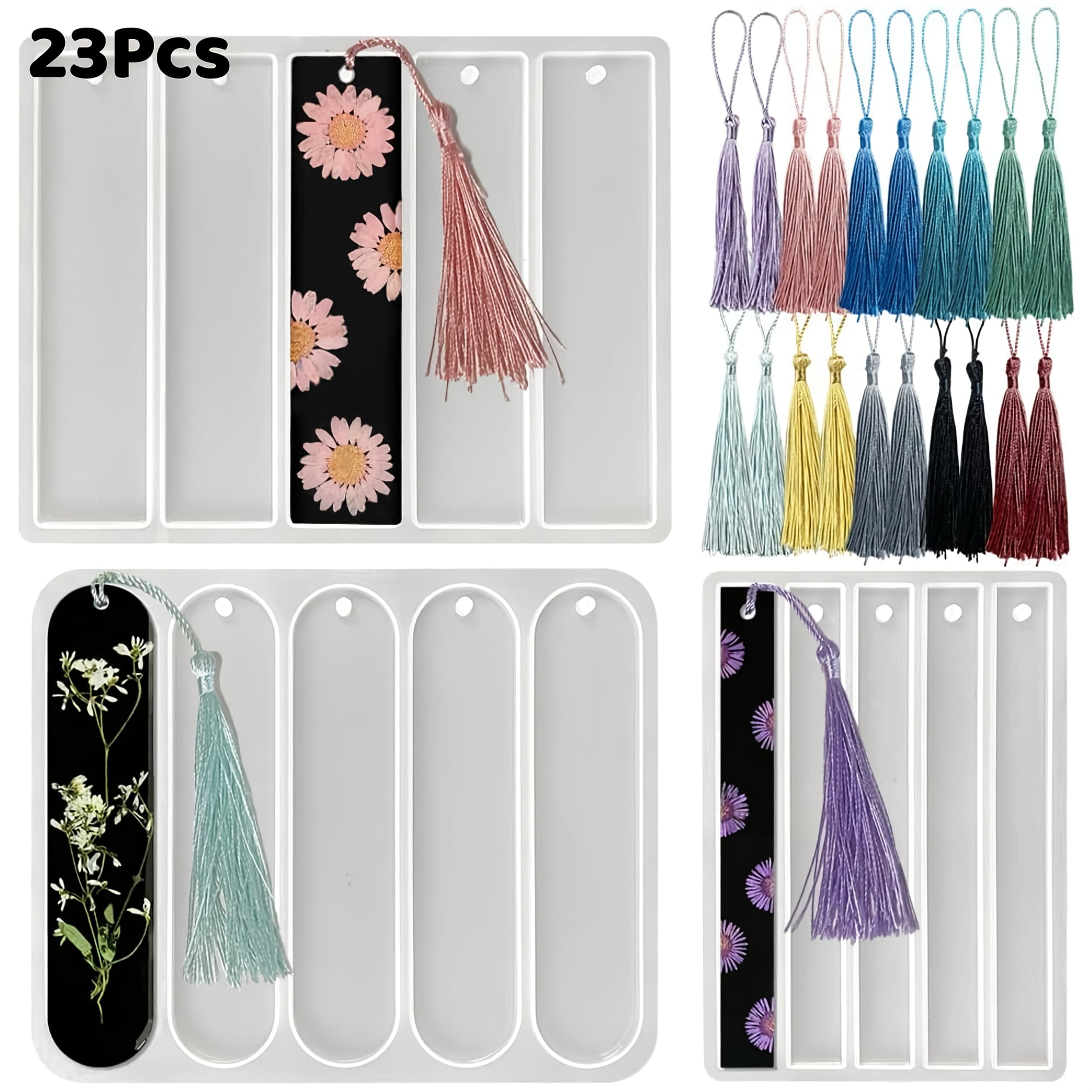 TEMU 23pcs Bookmark Silicone Molds Kit - Perfect For Epoxy, Resin, And Plaster Crafts