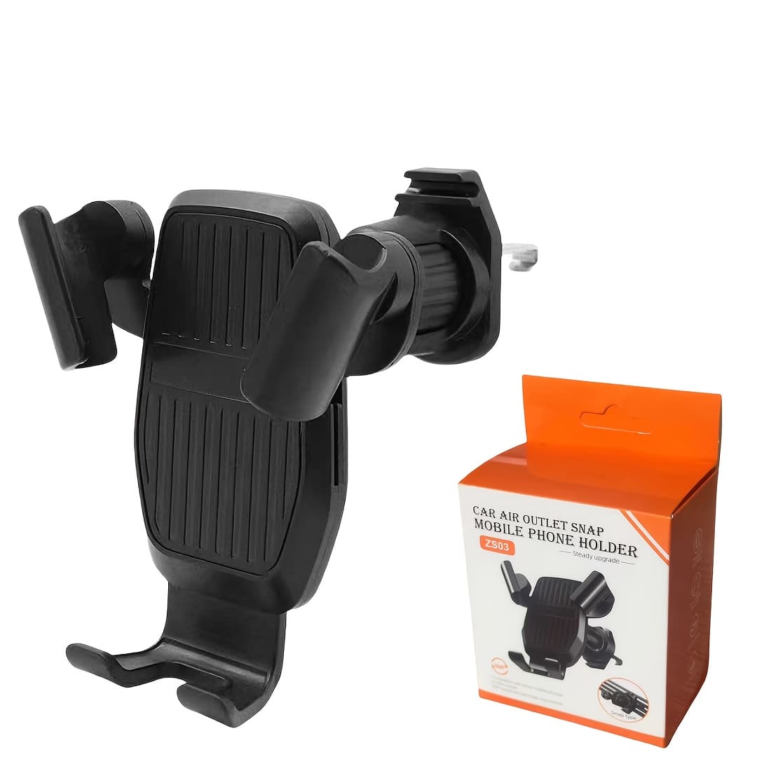 TEMU Car Phone Holder With Metal Hook - Adjustable, Waterproof, Suitable For All Phones, Compatible With Air Conditioning Outlet And Dashboard, Car Phone Holder