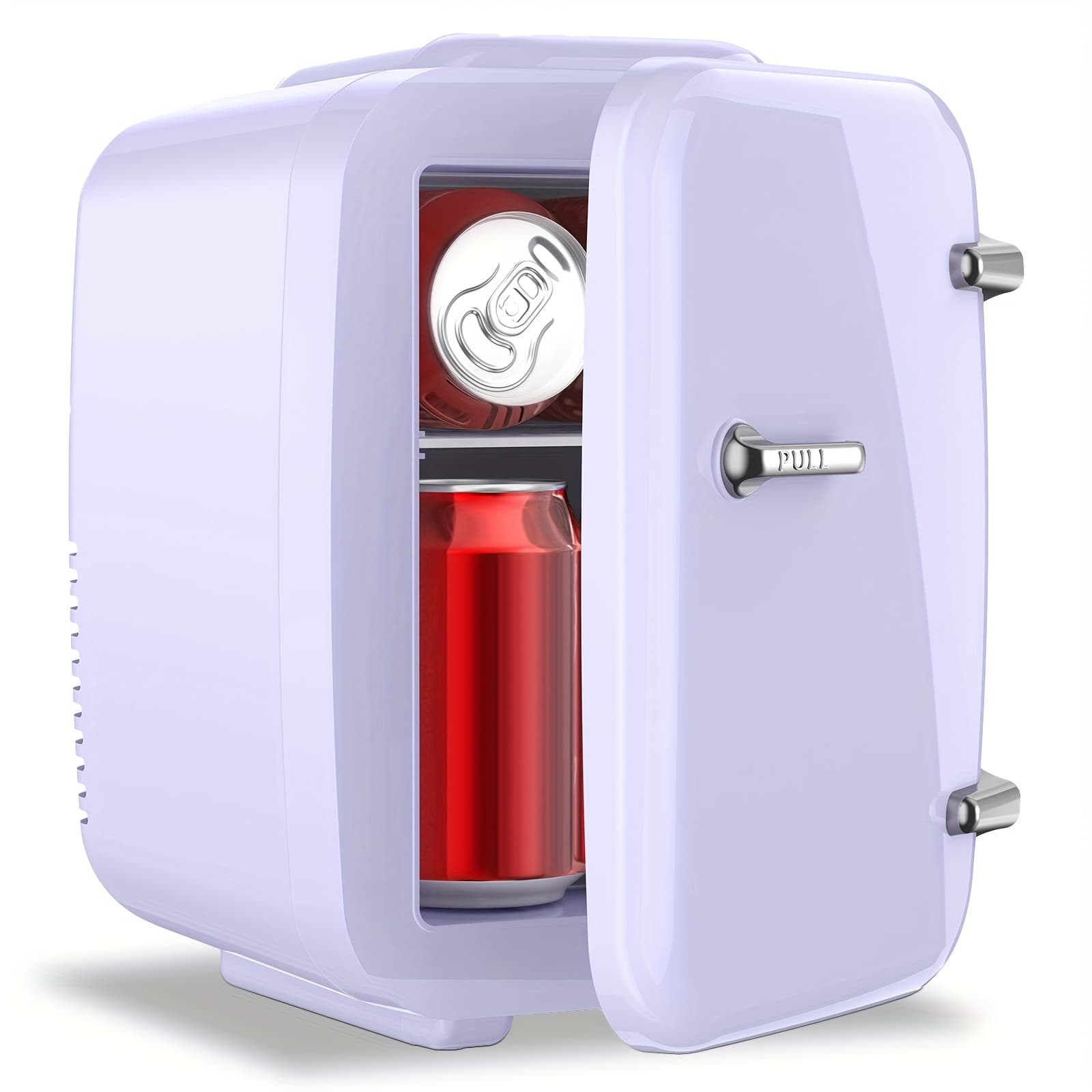 TEMU Mini Fridge - 4 /6 Cans Compact Cooler And Warmer For Bedroom, Office, Dorm And Car - Perfect For Drinks, Snacks, Skincare