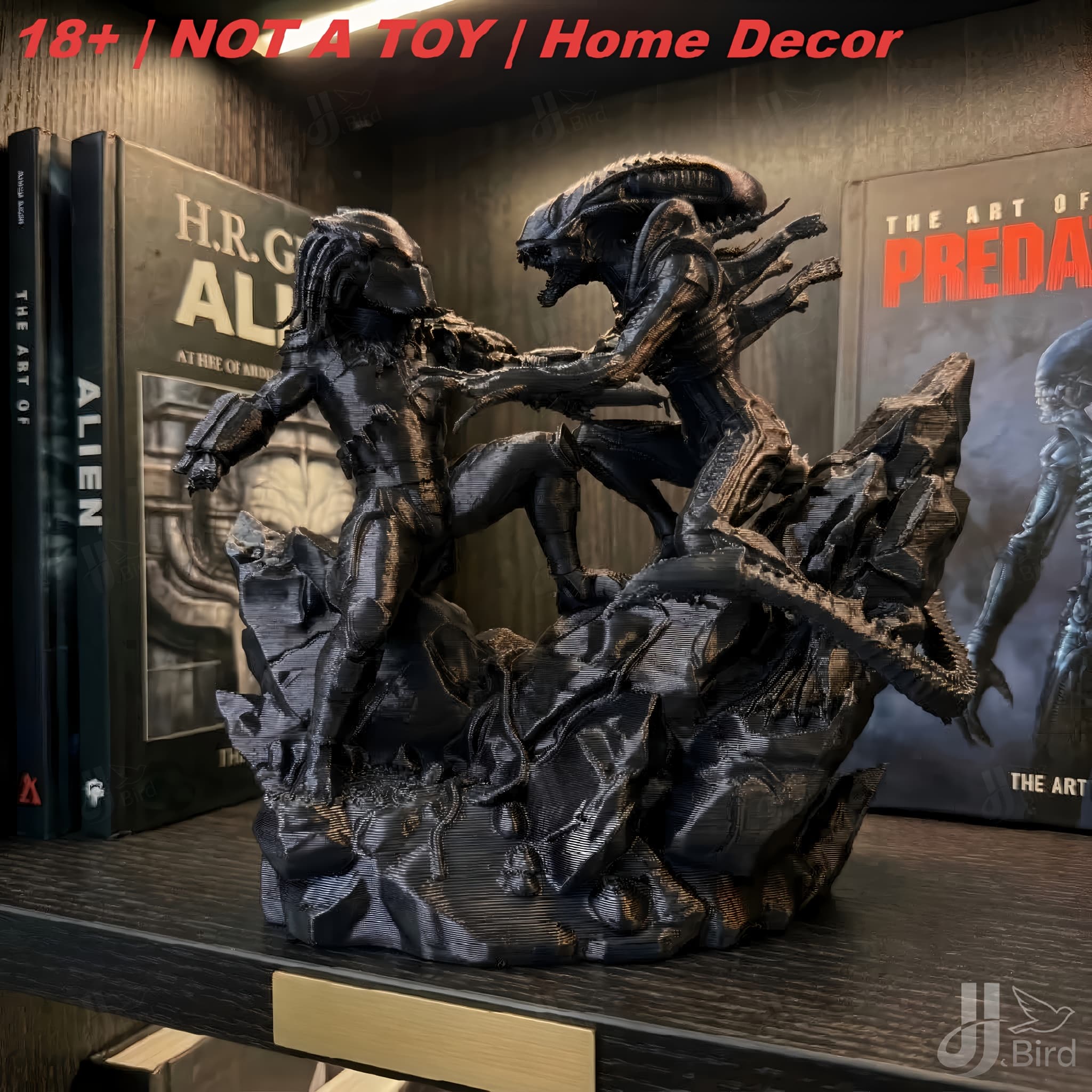 TEMU Vs Monster Ornament, Style, Collectible Figurine, Home Desk Decoration, Creative Sculpture, Perfect For -themed Spaces, Elevates Home Cool Mysterious Vibe, Unique Dark Accent For Home.