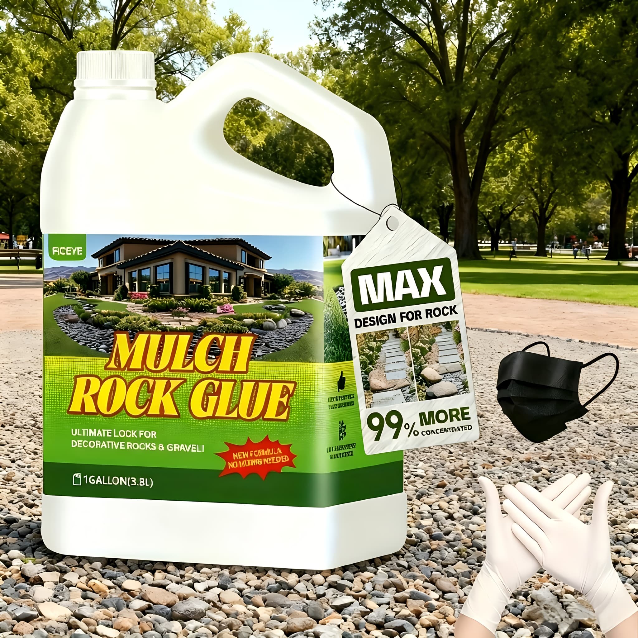 TEMU 3.8l Masonry Glue Heavy Duty - Rock Adhesive For Landscaping - Non-toxic, Solvent-free Formula With High Initial - Perfect For Patio , Stone Walls & Driveway Stabilization - Time