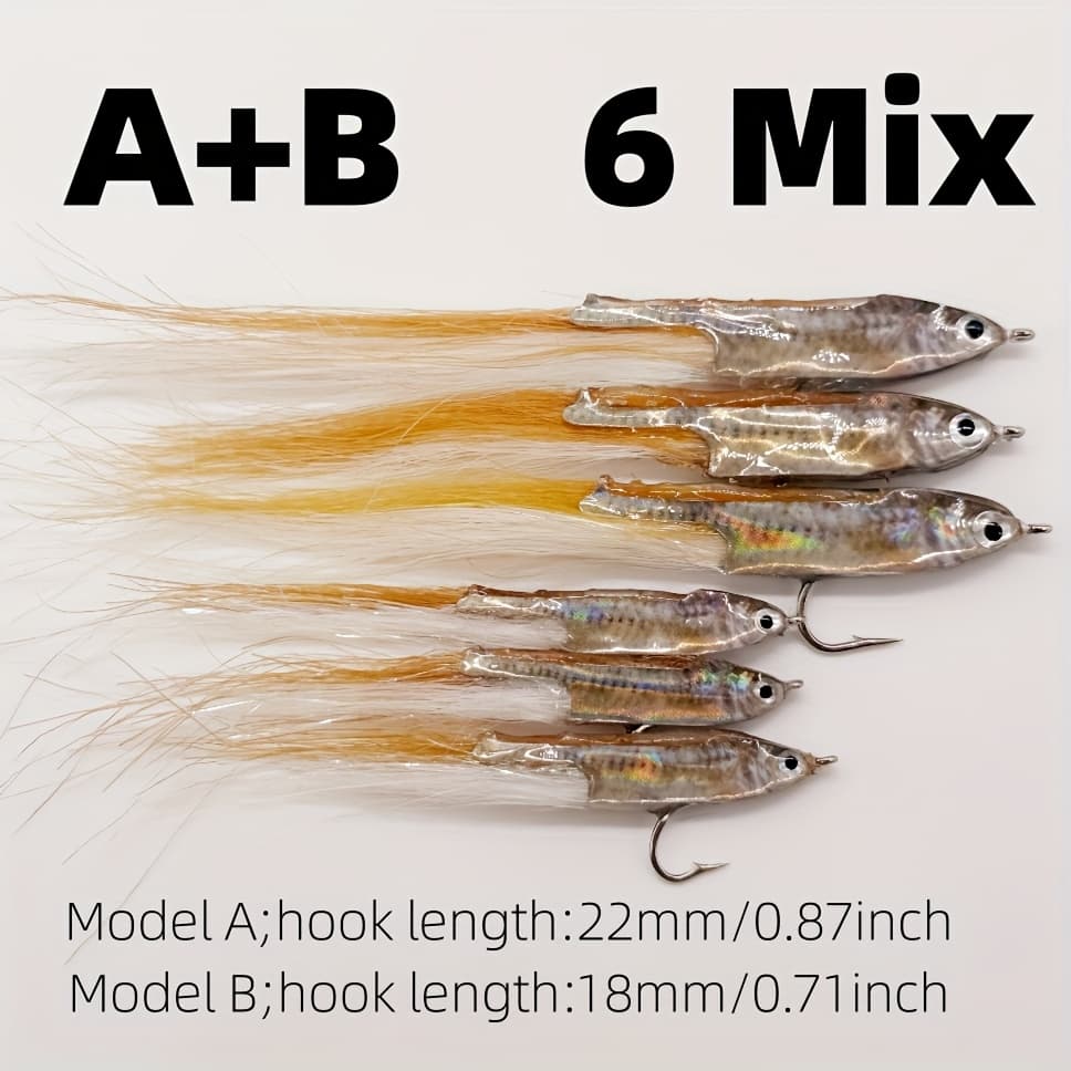 TEMU 5 Or 6pcs Realistic Artifical Fishing Bait Lure Fly Fishing Flies Streamers Small Baitfish Minnow Fishing Lure Bait For ,pike.musky,freshwater And Saltwatwer,salmon Trout Flies