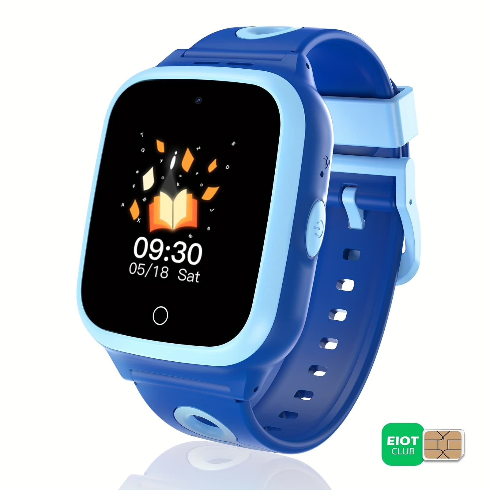 TEMU 4g Smart Watch For Kids, Kids Watch With Sim Card, Includes 30-day Free Unlimited Plan | Call, Chat, Gps, Parental Controls, School Lock, Phone Watch Ideal For Kids Aged 3-12 Blue)