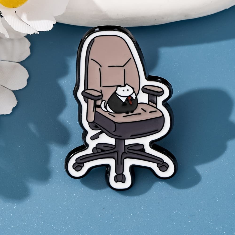 TEMU Fashionable Enamel Pin Featuring A Cat Design, Perfect For Decorating Bags Or As A Unique Jewelry Gift