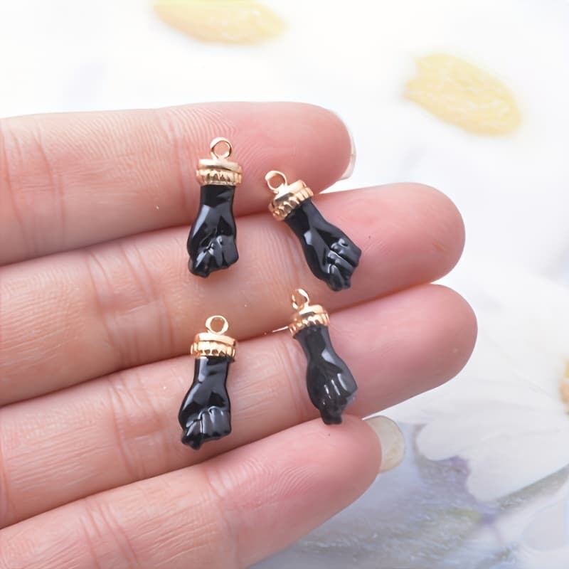 TEMU 10pcs Solid Copper Enamel Hand Charms, Drip Oil Pendants For Women, Making