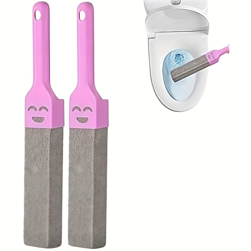TEMU 2 Pack Handle Toilet Bowl Cleaner Pumice Stone Sticks Hard Water Ring Stains Remover For Kitchen/bath/pool/household Cleaning