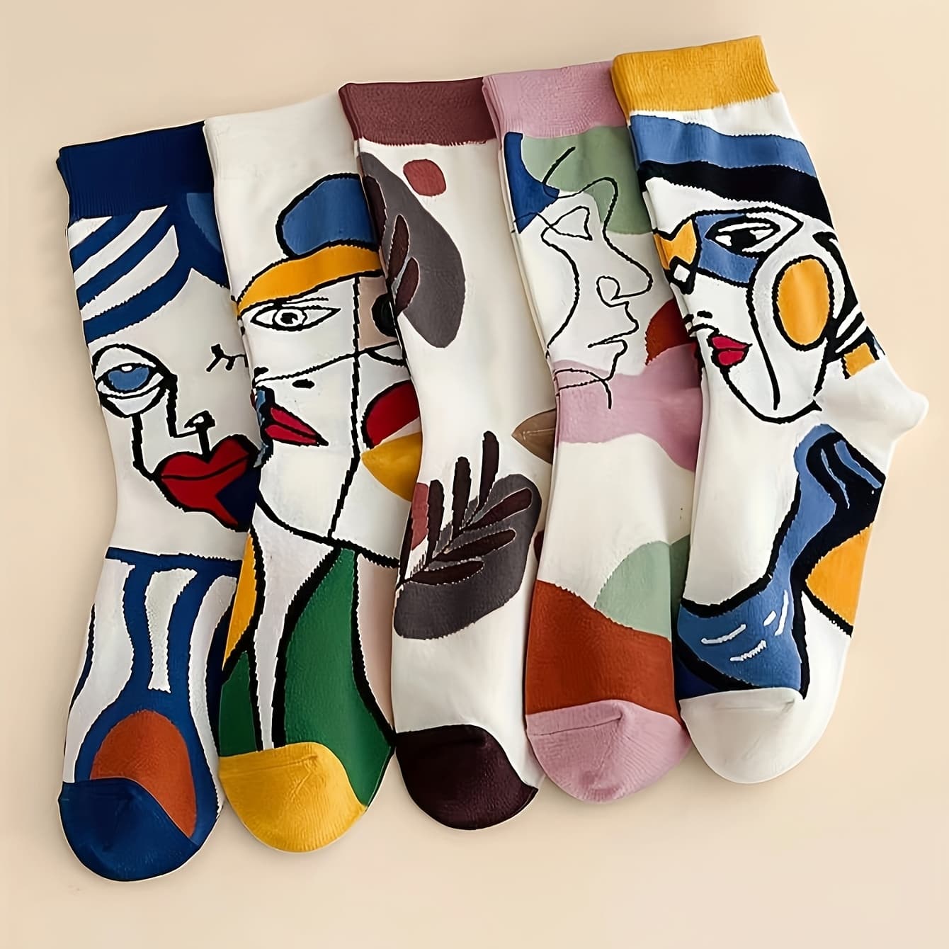 TEMU 5/10 Pairs Of Trendy Cartoon Elegant Graysha Mid-tube Socks, Sweat-absorbent, Moisture-wicking, High-elastic, Comfortable Socks