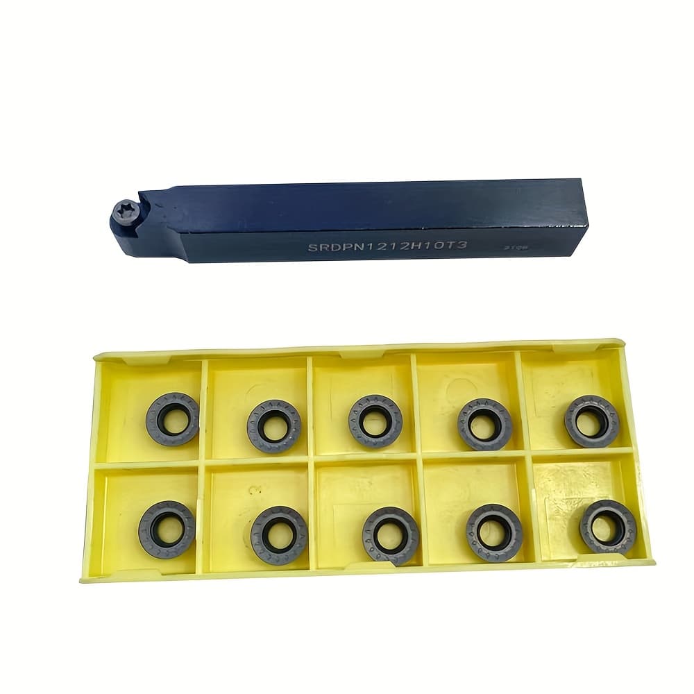 TEMU Srdpn Pro Carbide Insert Holder With 10pcs Rpm Tool Set - 45° Lathe Turning For Precise Metalworking , Plane Turning & Cnc Combinations