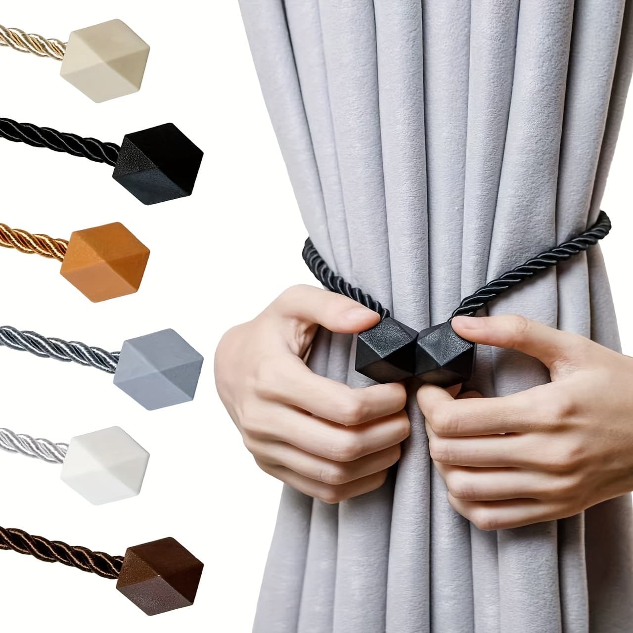TEMU Strong Magnetic Curtain Tiebacks - For Living Room, Office & Home Decor