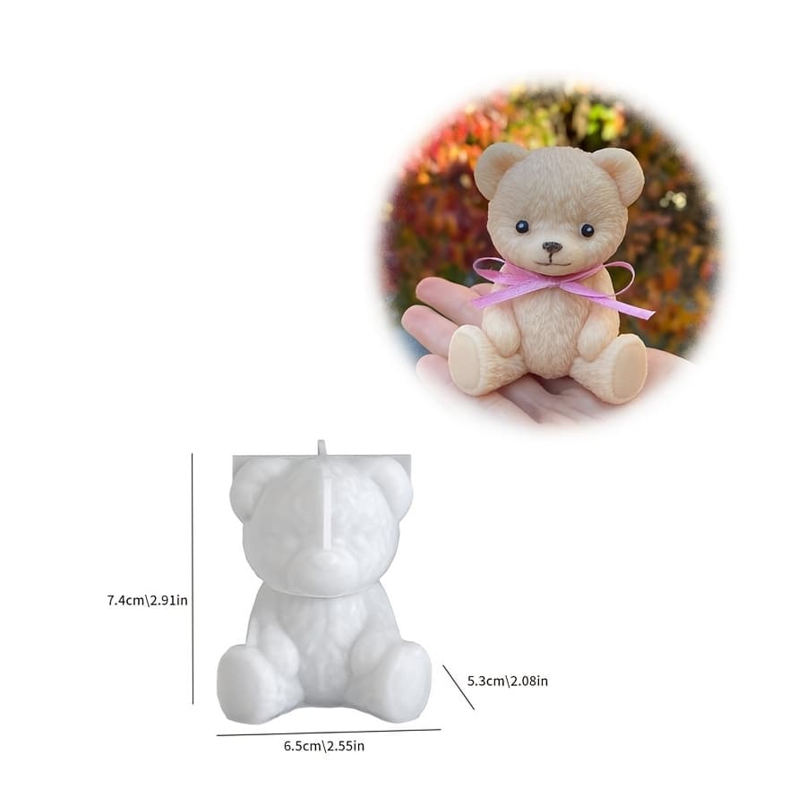 TEMU Resin Mold, Sitting Mold, Home Smiling Bear, Valentine's Day Decoration Table, Drip Glue Gypsum Candle, Silicone Mold
