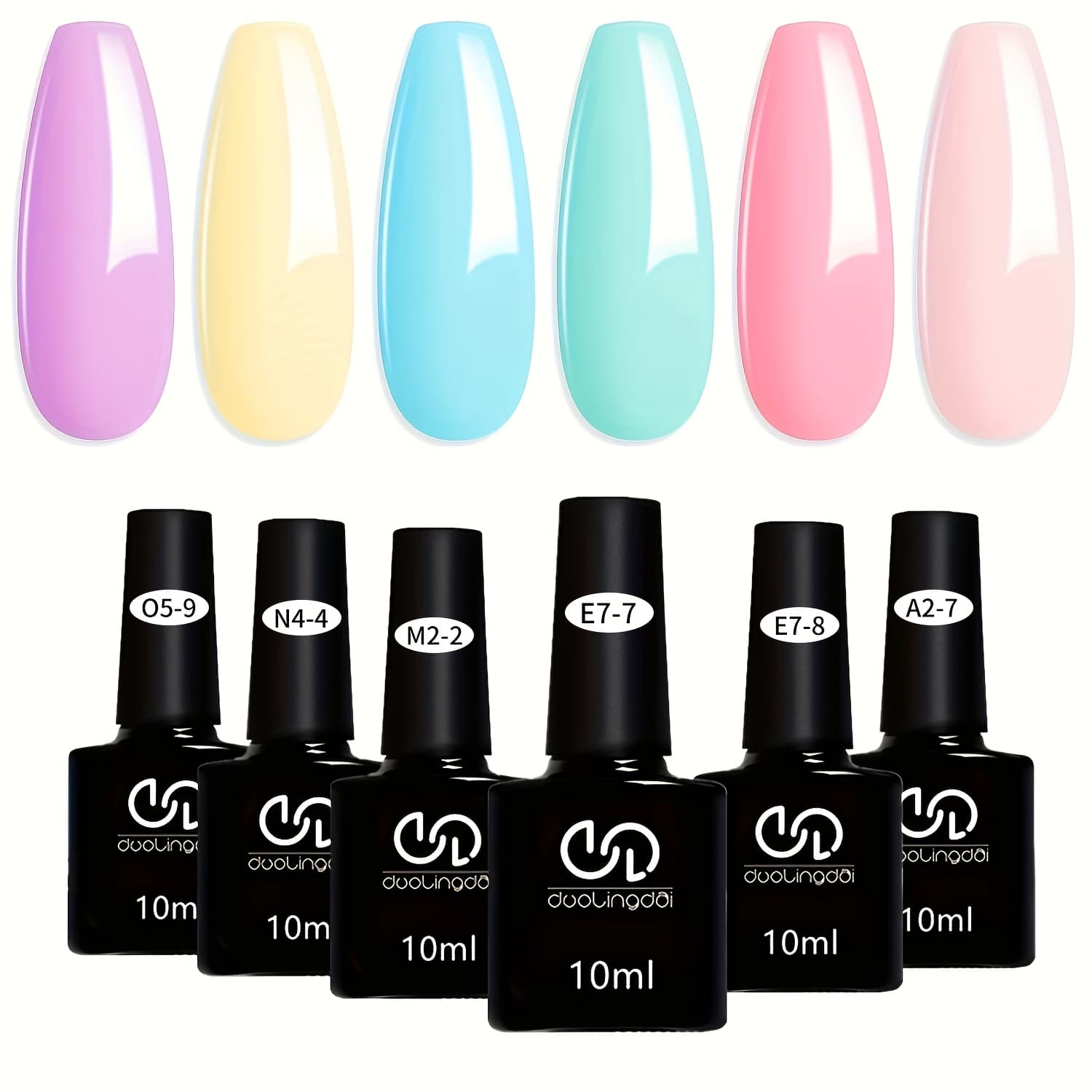 TEMU Gel Nail Polish Kit, 6 Colors Macaroon Pastel Gel Polish Colors Set Soak Off Soft Bright Purple