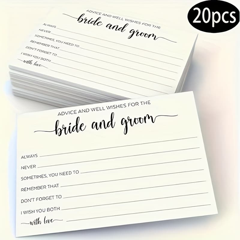 TEMU A Pack Of 20 Wedding Suggestion Cards And Groom - White Cards For And , Suitable For Bridal Parties, Reception Decor, And Keepsakes For Special Occasions